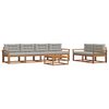 vidaXL Conjunto de Sof&aacute;s para Exterior 7 pcs Cinza Natural e Claro