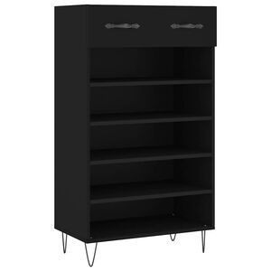 vidaXL Sapateira 60x35x105 cm derivados de madeira preto