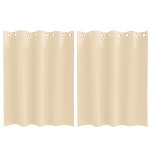 vidaXL Cortinas Blackout com Argolas 2 pcs Creme 140 x 140 cm