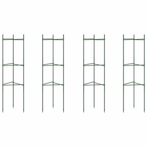 vidaXL Suportes para tomateiros 4 pcs 116 cm a&ccedil;o e PP