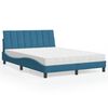 vidaXL Cama com colch&atilde;o Hanko 140x200 cm veludo azul