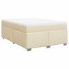 vidaXL Cama com molas/colch&atilde;o 160x200 cm tecido cor creme