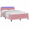vidaXL Cama Box Spring LED com colch&atilde;o Rosa 140 x 200 cm Veludo