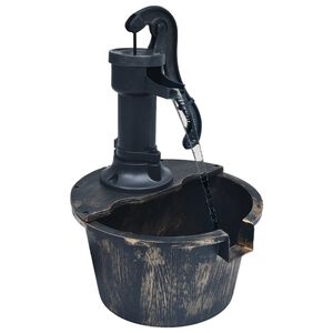 vidaXL Fonte de &aacute;gua para jardim aspeto barrica com bomba