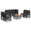 vidaXL Conjunto de Sof&aacute;s para Exterior 8 unid. Preto e Cinza Escuro