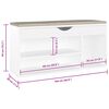 vidaXL Banco sapateira c/ almofad&atilde;o contraplacado 104x30x49 cm branco