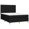 vidaXL Cama box spring c/ colch&atilde;o e LED 140x200 cm tecido preto
