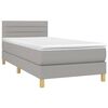 vidaXL Cama box spring c/ colch&atilde;o e LED 80x200 cm tecido cinza-claro