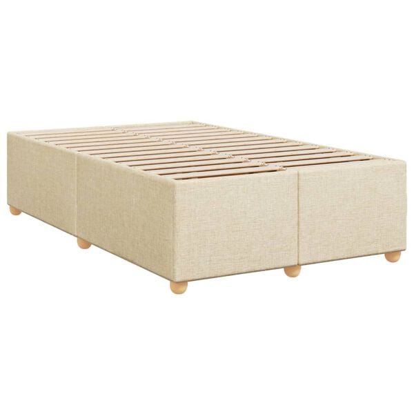 vidaXL Estrutura de cama sem colch&atilde;o 120x200 cm tecido cor creme