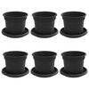 vidaXL Vasos de Plantas 6 pcs Preto &Oslash; 12,5 x 10 cm Pl&aacute;stico