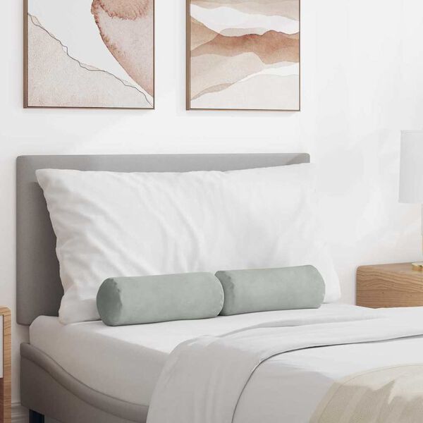 vidaXL Almofadas de Apoio 2 pcs Cinzento-claro Ø 15 x 40 cm