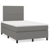 vidaXL Cama boxspring com colch&atilde;o 120x190 cm tecido cinzento-escuro