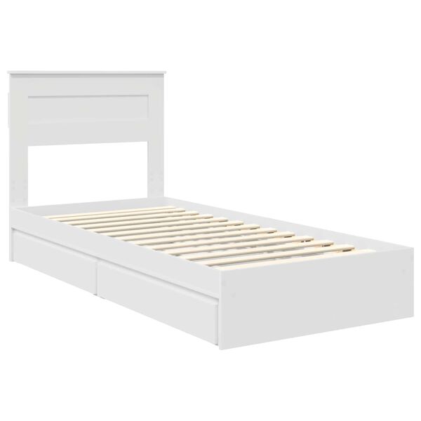 vidaXL Cama com Armazenamento Branco 90 x 200 cm Madeira processada