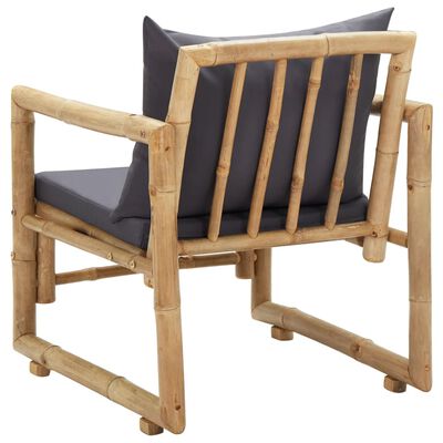 vidaXL Cadeiras de jardim c/ almofadões 2 pcs bambu