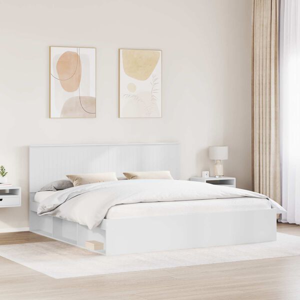 vidaXL Estrutura da Cama com cabeceira Branco 200 x 200 cm