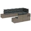 vidaXL Conjunto de Sof&aacute; de Jardim 8 unid. Cinzeto vime PE
