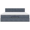 vidaXL Estrutura de cama otomana com colch&atilde;o 200x200cm cinzento escuro
