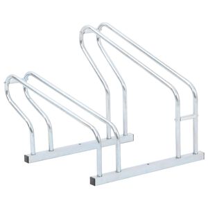 vidaXL Suporte independente para 2 bicicletas a&ccedil;o galvanizado