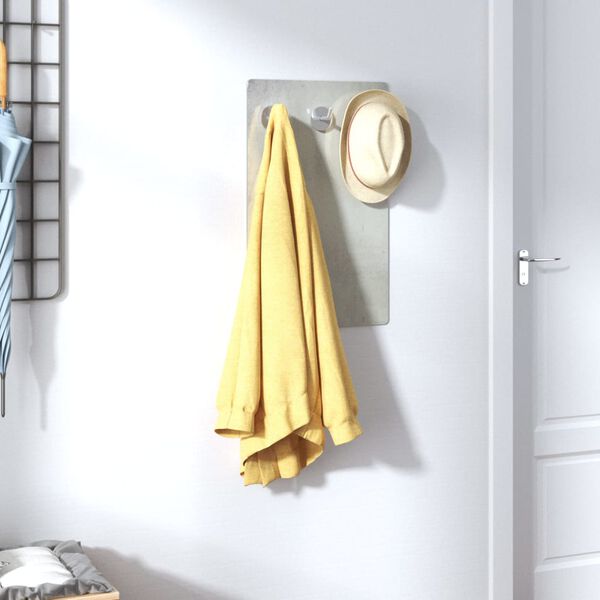 vidaXL Cabide de parede 40x25 cm vidro temperado pedra