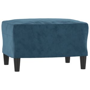 vidaXL Apoio de p&eacute;s 60x50x41 cm veludo azul