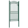 vidaXL Port&atilde;o de cerca EMMEN com pontas de a&ccedil;o 104x147 cm verde