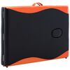 vidaXL Mesa de massagens dobrável 2 zonas madeira preto e laranja