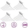 vidaXL 100 pcs conjunto de cabides antiderrapantes madeira branco