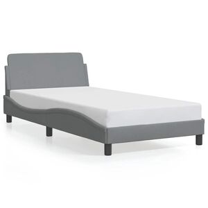 vidaXL Estrutura de cama Dover 100x190 cm tecido cinzento-claro