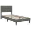 vidaXL Estrutura de cama com colch&atilde;o Cinza Escuro 90 x 190 cm Veludo