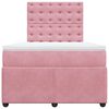 vidaXL Cama boxspring com colch&atilde;o 120x200 cm veludo rosa