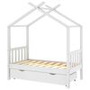 vidaXL Estrutura cama crian&ccedil;a c/ gaveta 70x140 cm pinho maci&ccedil;o branco