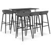vidaXL 7 pcs conjunto de bar preto e cinzento