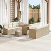 vidaXL Conjunto de Sof&aacute; de Jardim 11 pcs Bege Rattan Sint&eacute;tico