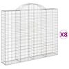 vidaXL Cestos gabi&atilde;o arqueados 8pcs 200x30x160/180cm ferro galvanizado