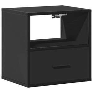vidaXL Mesa de cabeceira de parede 40x31x39,5 cm preto