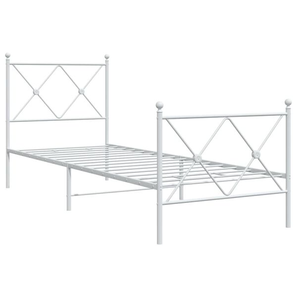 vidaXL Estrutura de cama com cabeceira e pés 80x200 cm metal branco