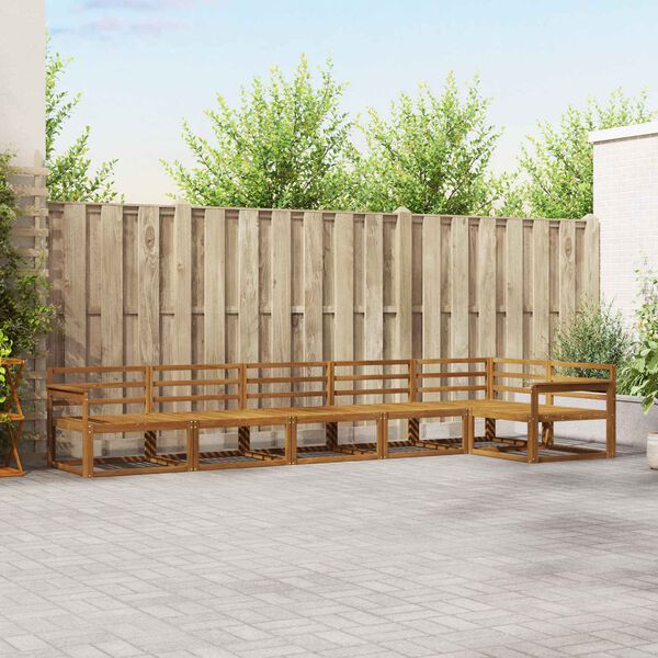 vidaXL Conjunto de Sof&aacute;s para Exterior 6 pcs Natural