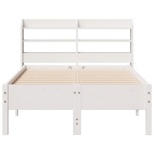 vidaXL Cama sem colch&atilde;o 100x200 cm madeira de pinho maci&ccedil;a branco