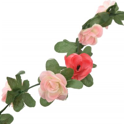 vidaXL Grinaldas de flores artificiais 6 pcs 250 cm rosa