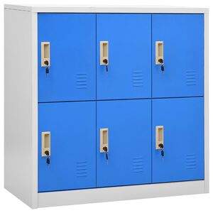 vidaXL Cacifo 90x45x92,5 cm a&ccedil;o cinzento-claro e azul
