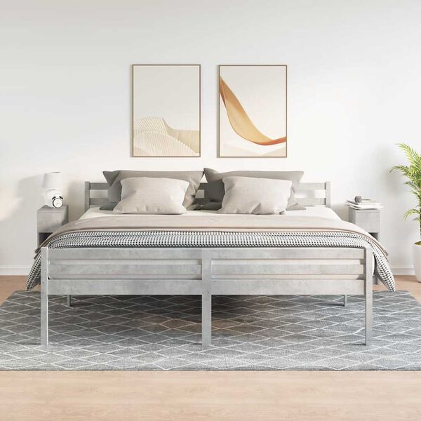 vidaXL Mesas de cabeceira com gaveta 2 pcs 20x36x60cm cinzento cimento