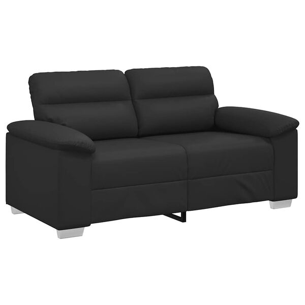 vidaXL Sof&aacute; de 2 lugares preto 160x81x84 cm couro sint&eacute;tico