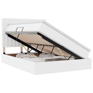 vidaXL Cama com Armazenamento Branco Puro 140 x 190 cm Couro Sint&eacute;tico