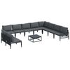 vidaXL Conjunto de Sof&aacute; de Jardim 11 unid. Preto A&ccedil;o
