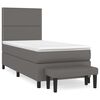 vidaXL Cama com molas/colch&atilde;o 80x200 cm couro artificial cinza