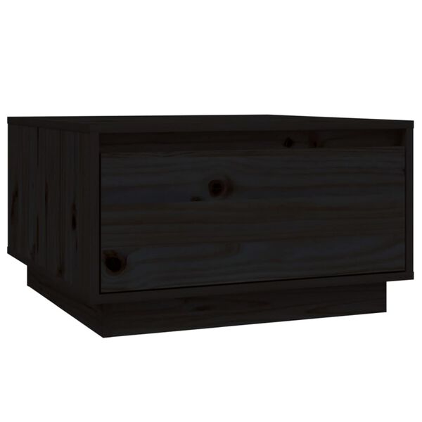 vidaXL Mesa de centro 55x56x32 cm pinho maciço preto