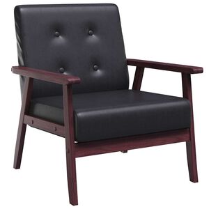 vidaXL Poltrona em couro artificial preto