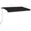 vidaXL Toldo autom&aacute;tico com LED e sensor de vento 450x350 cm antracite