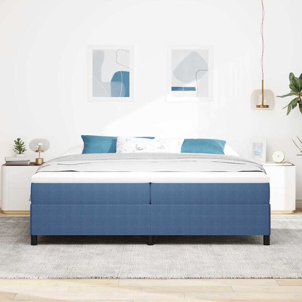 vidaXL Cama Box Azul 200 x 200 cm Veludo