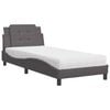 vidaXL Cama com colch&atilde;o Zadar 90x190 cm couro artificial cinzento